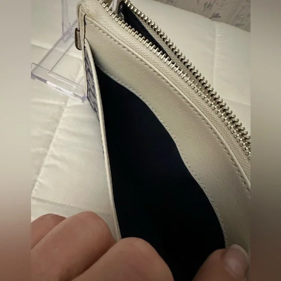 Coach Signature Denim Wristlet with Leather Trim - Picture 8 of 11